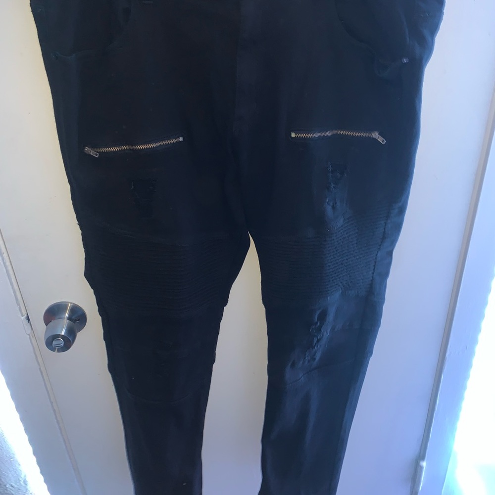 Black stretch denim